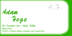 adam hege business card