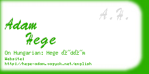 adam hege business card